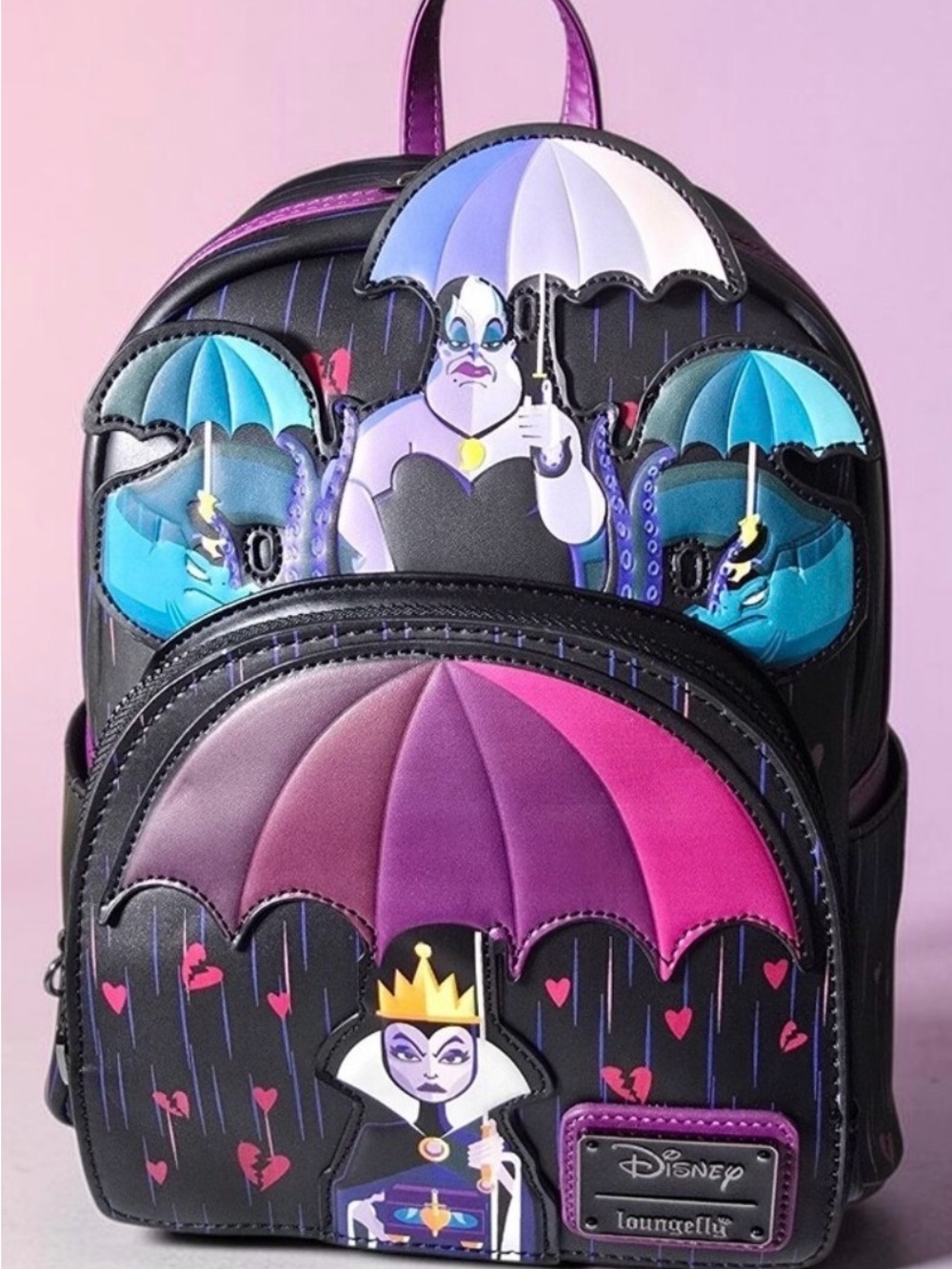 Loungefly Kids Disney Villains Mini Backpack - Black, Purple, Pink, Blue, Teal